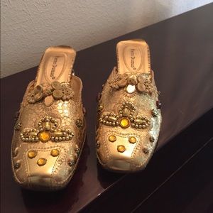 Gold Pierre Dumas Decorative Mule